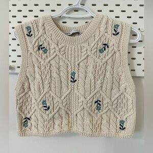 Zara Cableknit Cropped Sleeveless Top